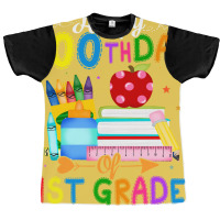 Happy 100th Day Of 1st Grade Teacher 100 Days Of School Boys Red Graphic T-shirt | Artistshot