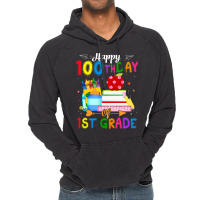 Happy 100th Day Of 1st Grade Teacher 100 Days Of School Boys Red Vintage Hoodie | Artistshot