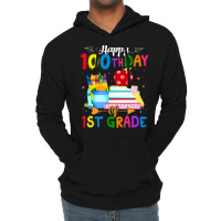 Happy 100th Day Of 1st Grade Teacher 100 Days Of School Boys Red Lightweight Hoodie | Artistshot