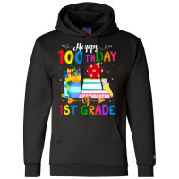 Happy 100th Day Of 1st Grade Teacher 100 Days Of School Boys Red Champion Hoodie | Artistshot