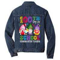 Happy 100th Day Of School Cute Gnome Kindergarten Teacher Trending Men Denim Jacket | Artistshot