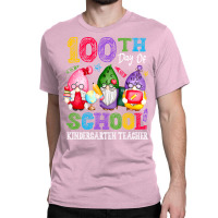 Happy 100th Day Of School Cute Gnome Kindergarten Teacher Trending Classic T-shirt | Artistshot