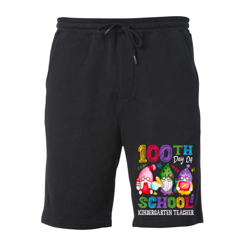 Happy 100th Day Of School Cute Gnome Kindergarten Teacher Trending Fleece Short | Artistshot