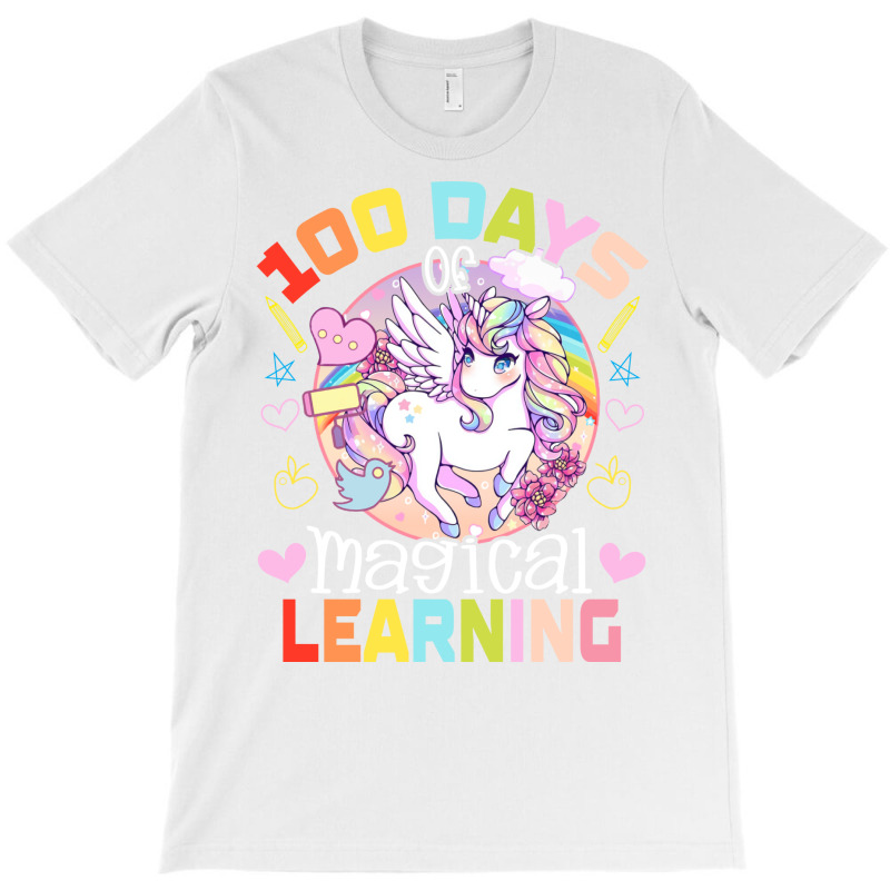 100th Day Of School Unicorn Girls 100 Days Of School Yellow T-shirt | Artistshot