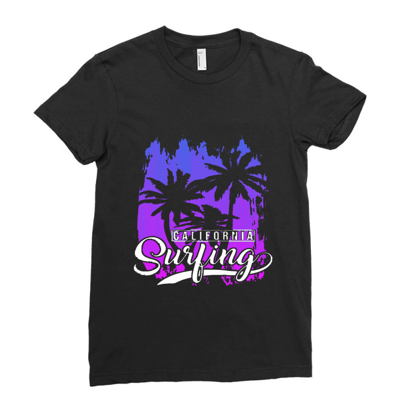 California Surfing Paradise,california Surfing Ladies Fitted T-Shirt by tomjerrycrush39 | Artistshot