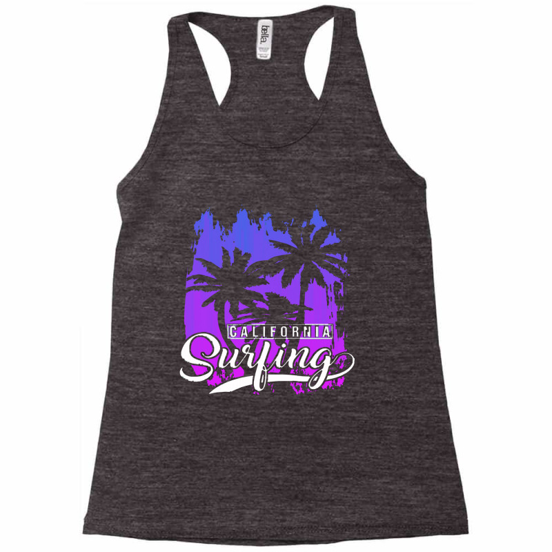 California Surfing Paradise,california Surfing Racerback Tank by tomjerrycrush39 | Artistshot