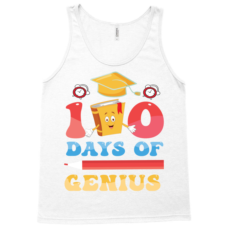 100 Days Of Genius Red Tank Top | Artistshot