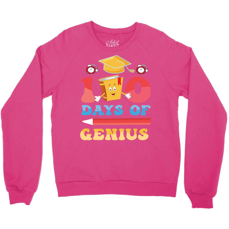 100 Days Of Genius Red Crewneck Sweatshirt | Artistshot