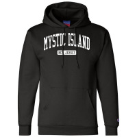 Mystic Island New Jersey Nj Vintage Athletic Sports Design T Shirt Champion Hoodie | Artistshot