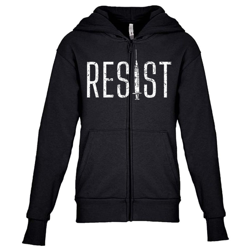 Resist Anti-vax No Forced Vaccination Mandate Youth Zipper Hoodie by RobertRayColton | Artistshot