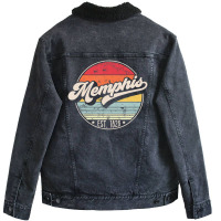 Hot Trend Retro Memphis Tn Home City 70s Style Sunset Unisex Sherpa-lined Denim Jacket | Artistshot