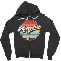 Hot Trend Retro Memphis Tn Home City 70s Style Sunset Zipper Hoodie | Artistshot