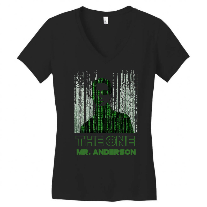 Limited Edition Matrix The One - Mr. Anderson Women's V-Neck T-Shirt by Bostic Walling | Artistshot