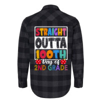 Straight 100th Day Of 2nd Grade Happy 100 Days Of School Flannel Shirt | Artistshot