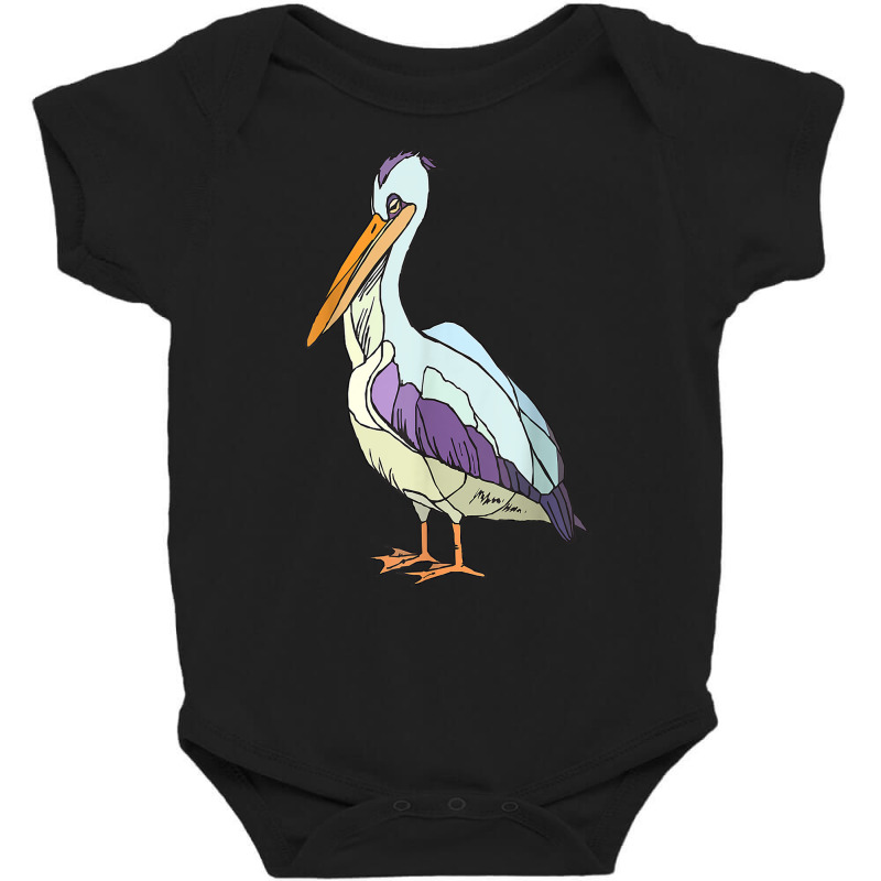 Pelican Vintage Bird Graphic Pelican Sea Bird Seabird T Shirt Baby Bodysuit by casimircorjki0 | Artistshot