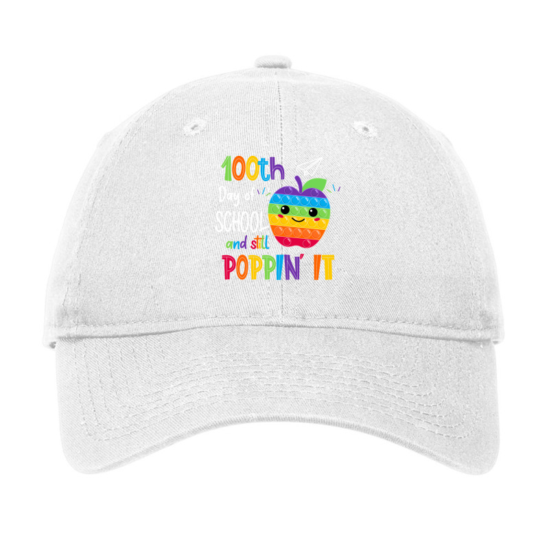 Happy 100 Days Of School And Still Poppin 100th Day Pop It Retro Adjustable Cap | Artistshot