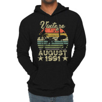 28th Birthday Gift Vintage 28 Years Old August 1991 S Lightweight Hoodie | Artistshot