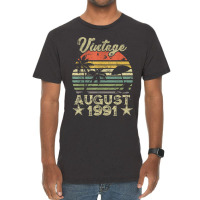 28th Birthday Gift Vintage 28 Years Old August 1991 S Vintage T-shirt | Artistshot