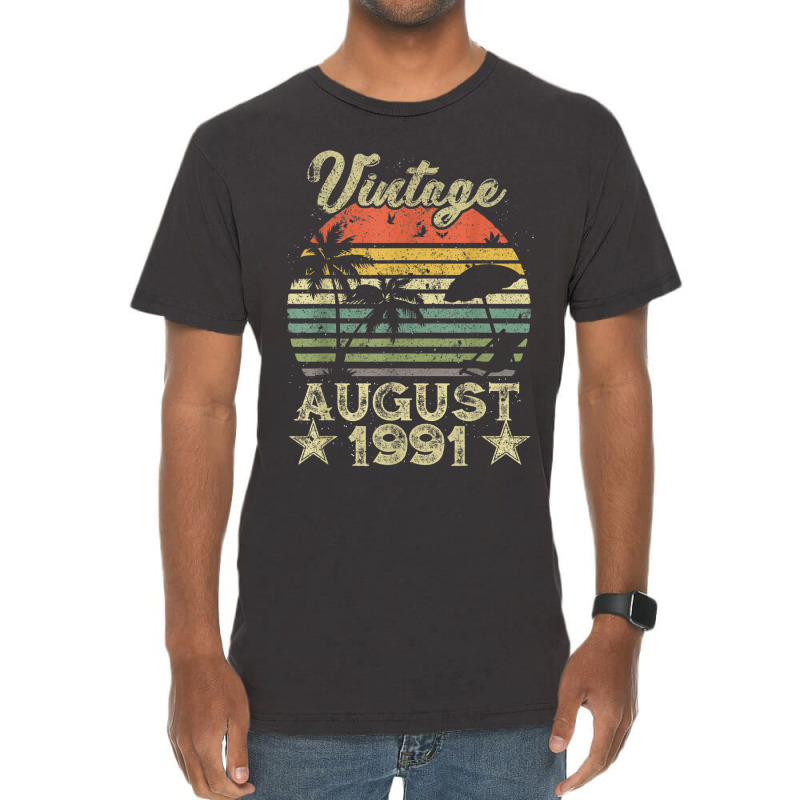 28th Birthday Gift Vintage 28 Years Old August 1991 S Vintage T-Shirt by ALFREDMCGOWAN | Artistshot