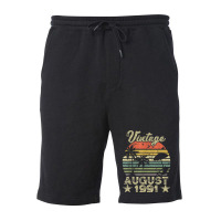 28th Birthday Gift Vintage 28 Years Old August 1991 S Fleece Short | Artistshot