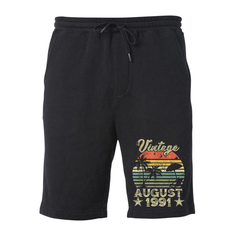 28th Birthday Gift Vintage 28 Years Old August 1991 S Fleece Short by ALFREDMCGOWAN | Artistshot