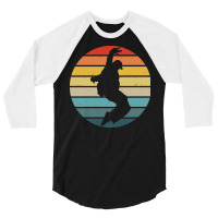 Hip Hop T  Shirt Break Dance Silhouette On A Distressed Retro Sunset D 3/4 Sleeve Shirt | Artistshot