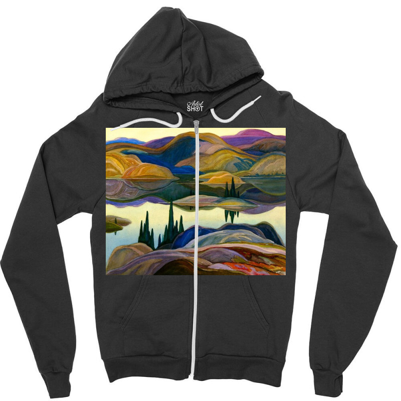 Franklin Carmichael   Mirror Lake Zipper Hoodie by dorisMdamm | Artistshot