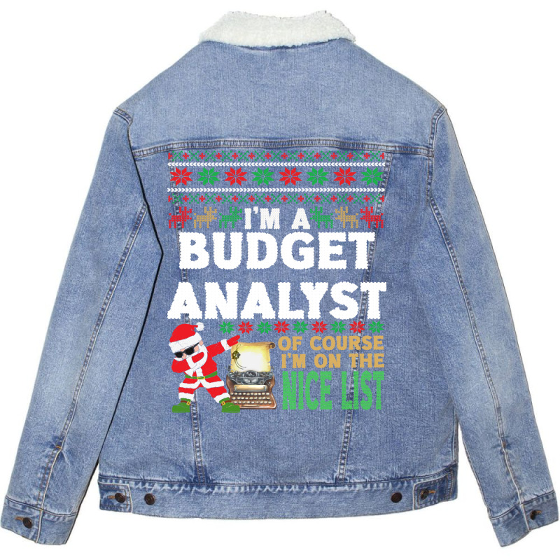 Budget Analyst  Ugly Christmas Budget Analyst Gift Unisex Sherpa-lined Denim Jacket | Artistshot