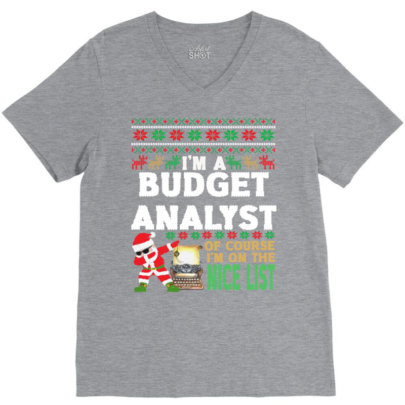 Budget Analyst  Ugly Christmas Budget Analyst Gift V-neck Tee | Artistshot