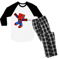 Blocky Hero Cool Men's 3/4 Sleeve Pajama Set | Artistshot