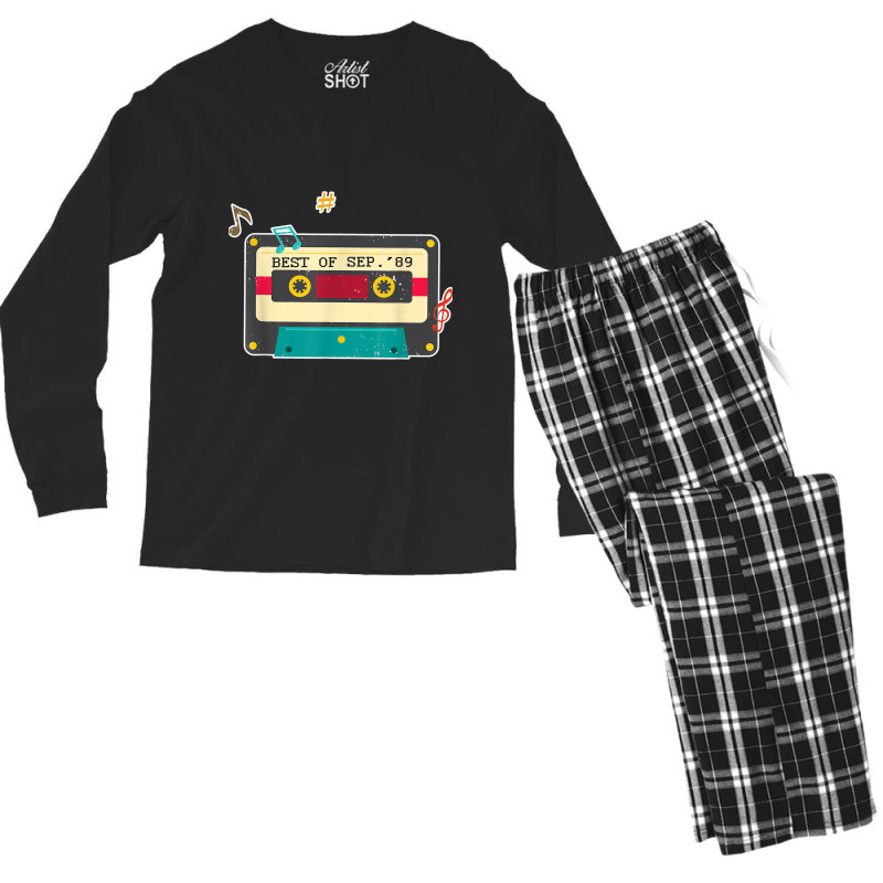 30th Birthday Mixtape Retro Cassette September 1989 Men's Long Sleeve Pajama Set by ALFREDMCGOWAN | Artistshot