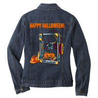 3d Printer 1 Halloween Edition Green Ladies Denim Jacket | Artistshot