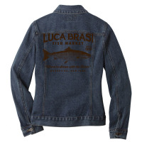 Luca Brasi Fish Market Travel Ladies Denim Jacket | Artistshot