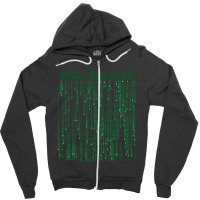 Limited Edition T-shirt  Black Matrix Green Code Zipper Hoodie | Artistshot