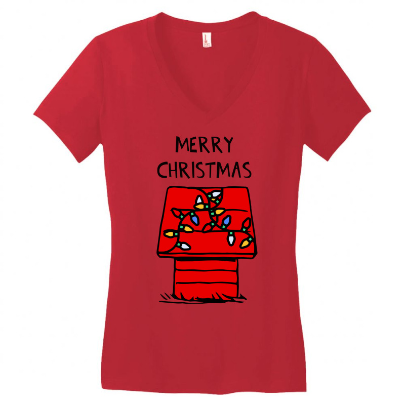 Christmas Doghouse Vintage Women's V-Neck T-Shirt by suceelyeffy | Artistshot