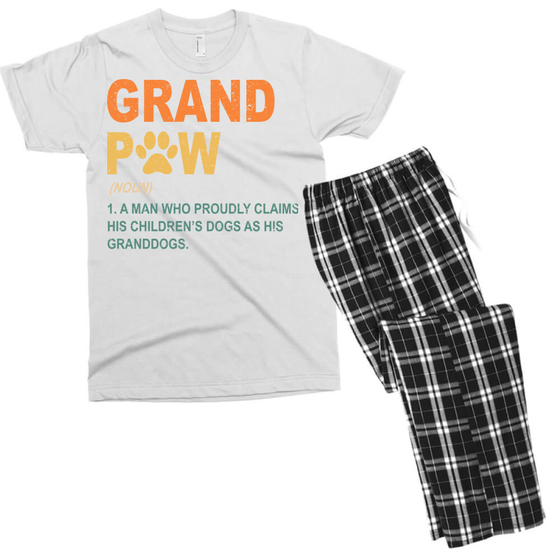 Funny Best Dog Grandpa Ever Grandpaw Apparel Retro Grand Paw Nature Men's T-shirt Pajama Set | Artistshot