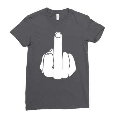 Middle Finger Ladies Fitted T-shirt Designed By Cuser388