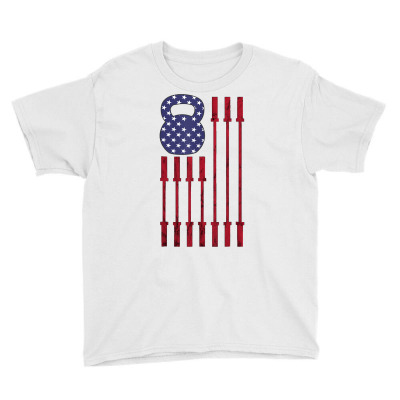 Kettlebell Funny Gym Workout American Flag Usa 4th Of July T Shirt Youth Tee Designed By Casoncastaneda