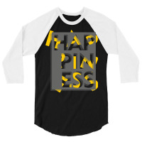 3d Effect Scrambled Letter Of Happiness Tumblr 3/4 Sleeve Shirt | Artistshot