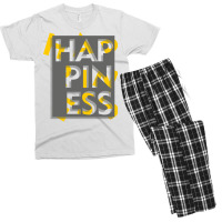 3d Effect Scrambled Letter Of Happiness Tumblr Men's T-shirt Pajama Set | Artistshot