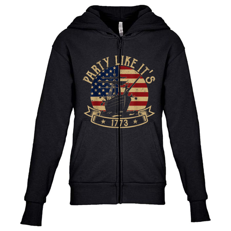 Party Like It's 1773 Funny Us History Boston Tea Vintage Youth Zipper Hoodie | Artistshot