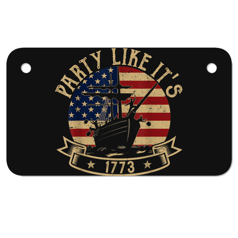 Party Like It's 1773 Funny Us History Boston Tea Vintage Motorcycle License Plate | Artistshot