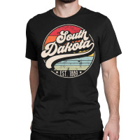 Limited Edition Retro South Dakota Home State Sd Cool 70s Style Sunset Classic T-shirt | Artistshot