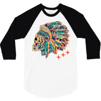 Indian Skull Chief Travel 3/4 Sleeve Shirt | Artistshot