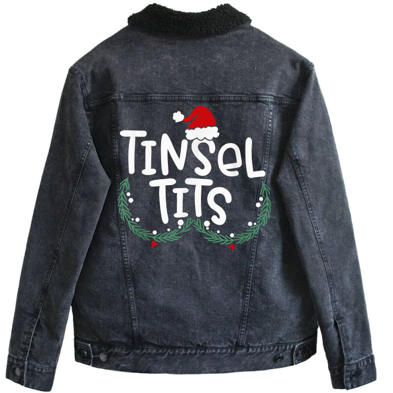 Tinsel Tits And Jingle Balls Funny Matching Christmas Couple Hippie Unisex Sherpa-lined Denim Jacket | Artistshot