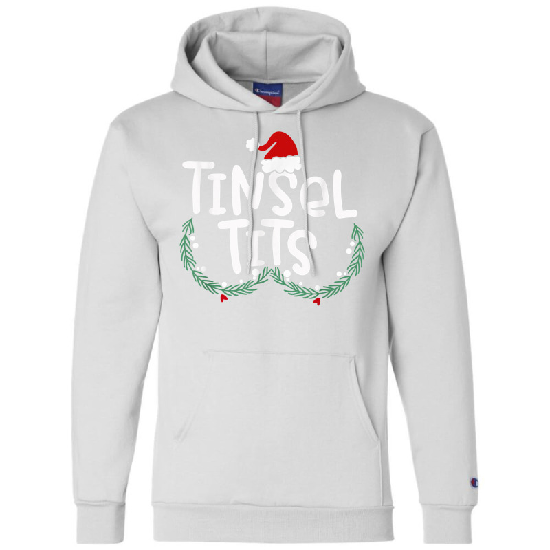 Tinsel Tits And Jingle Balls Funny Matching Christmas Couple Hippie Champion Hoodie | Artistshot