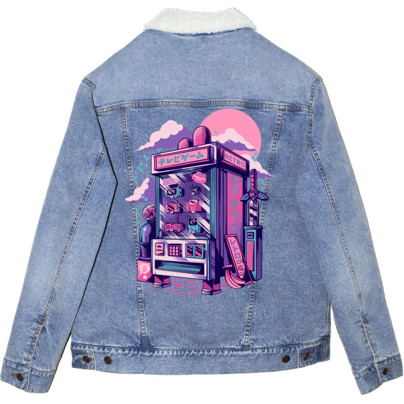 Retro Gaming Machine Unisex Sherpa-lined Denim Jacket | Artistshot