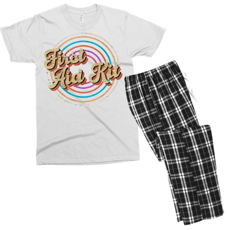 Vintage Circle Line Color First Aid Kit Trending Men's T-shirt Pajama Set | Artistshot