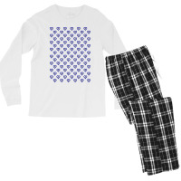 Love Heart In Blue Color Pattern Blue Men's Long Sleeve Pajama Set | Artistshot