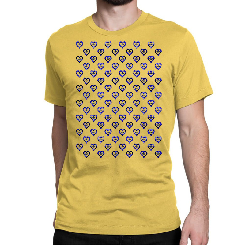 Love Heart In Blue Color Pattern Blue Classic T-shirt | Artistshot